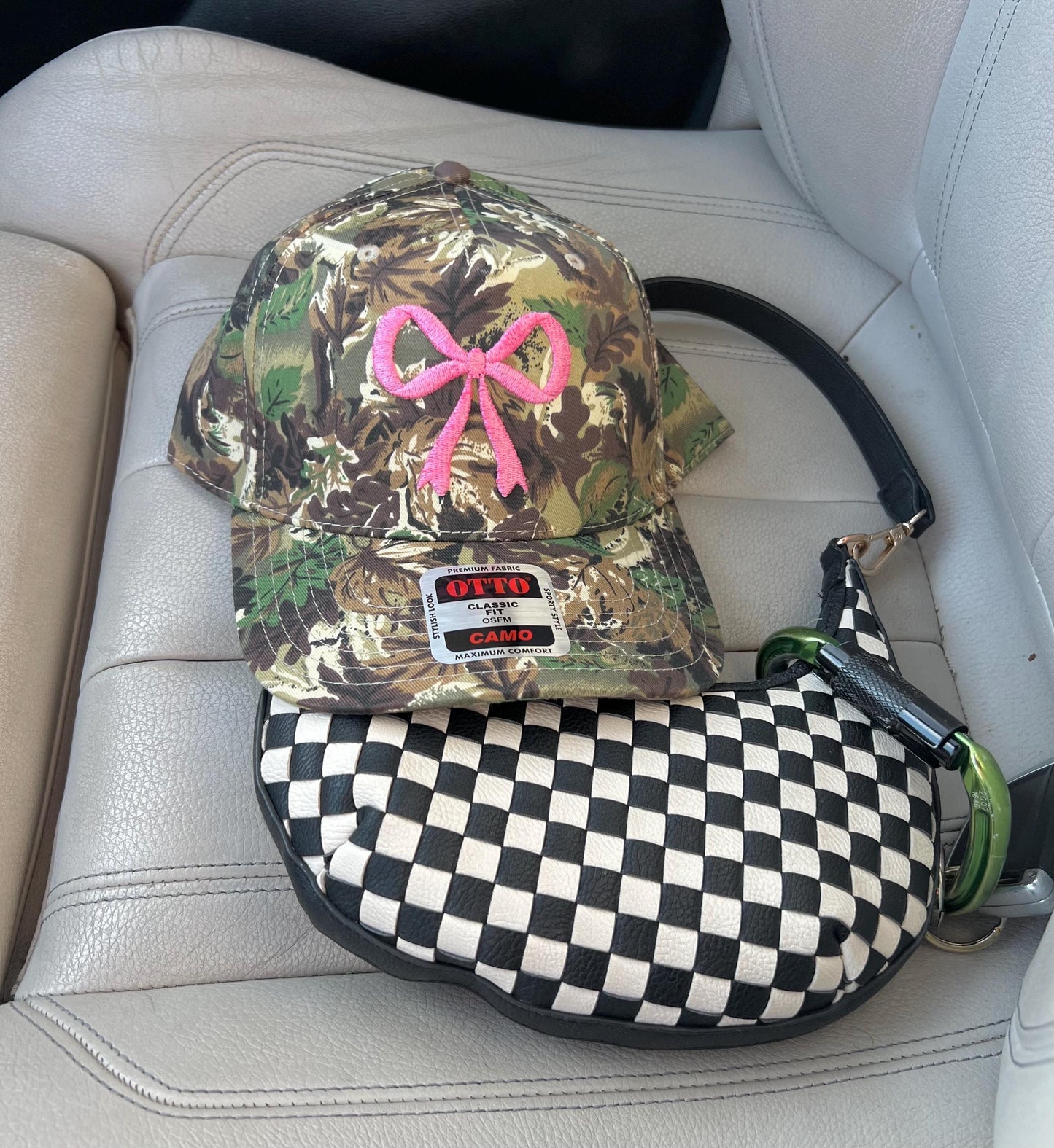 Camo Bow Embroidered Trucker Hat