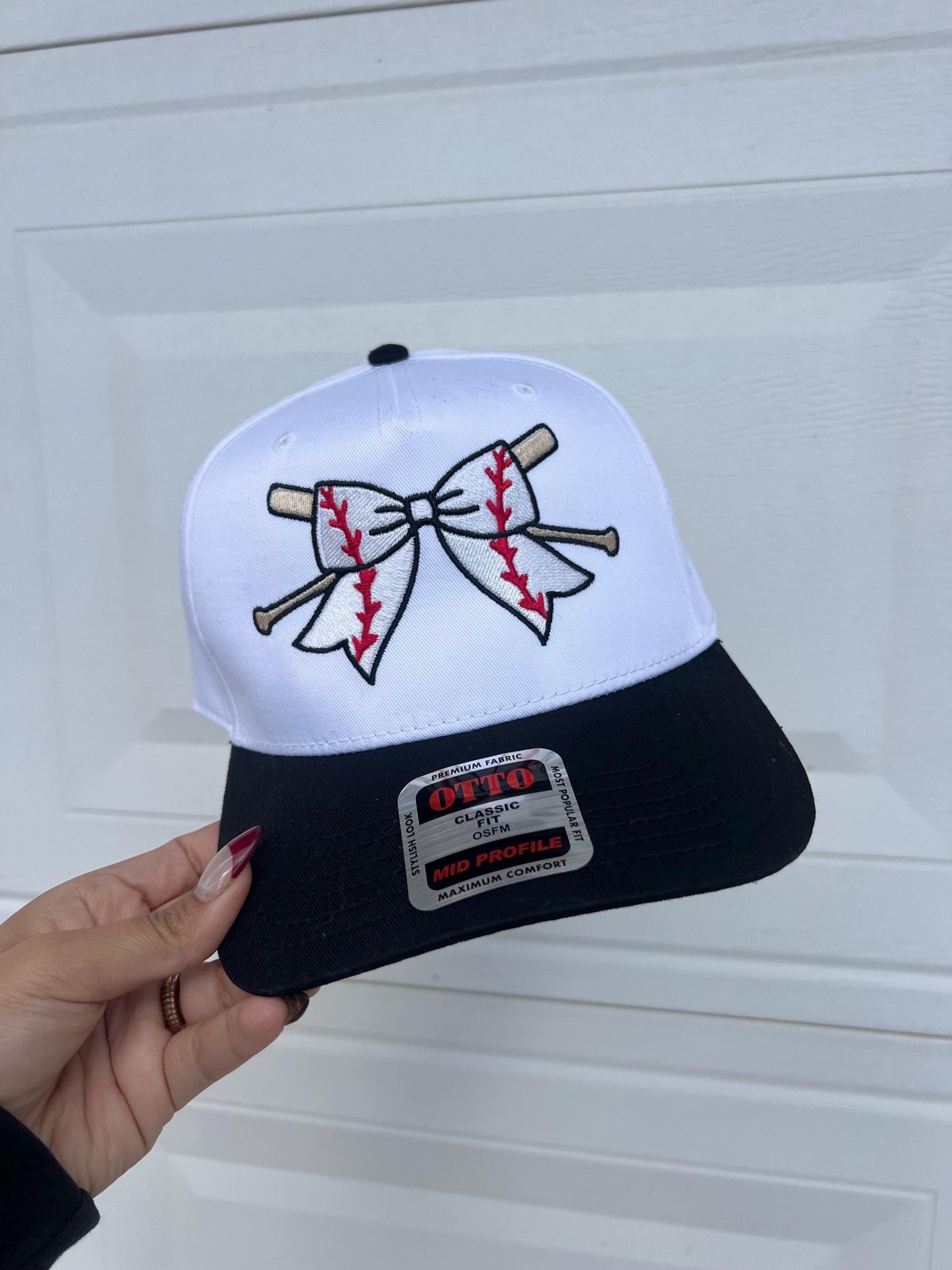 Baseball Ribbon Hat Embroidered