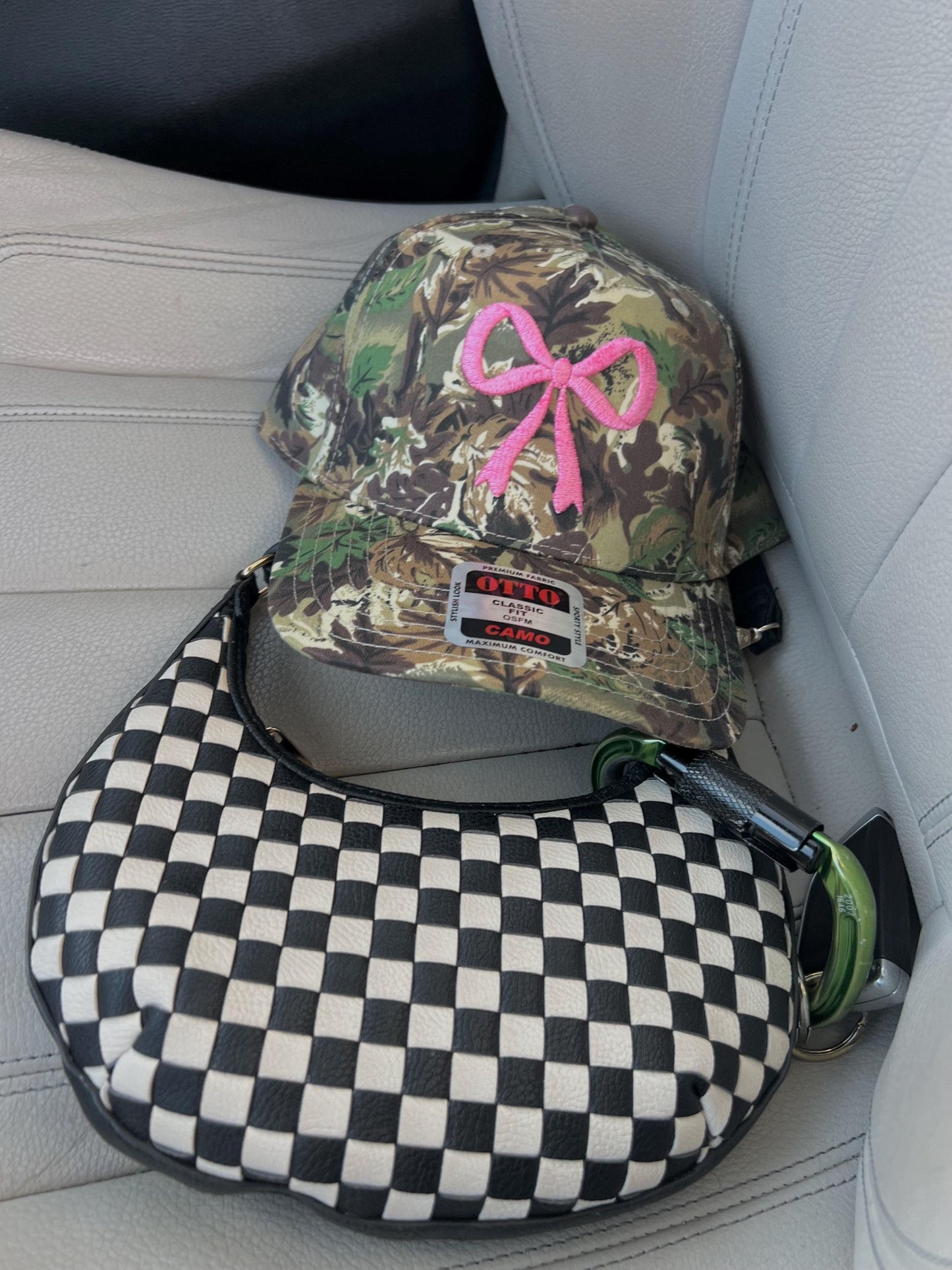 Camo Bow Embroidered Trucker Hat