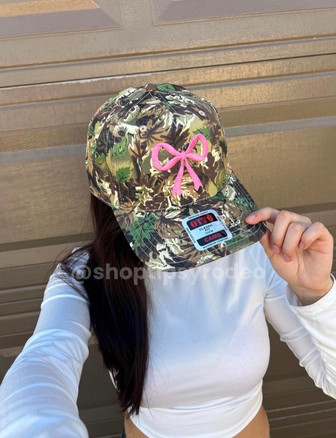 Camo Bow Embroidered Trucker Hat