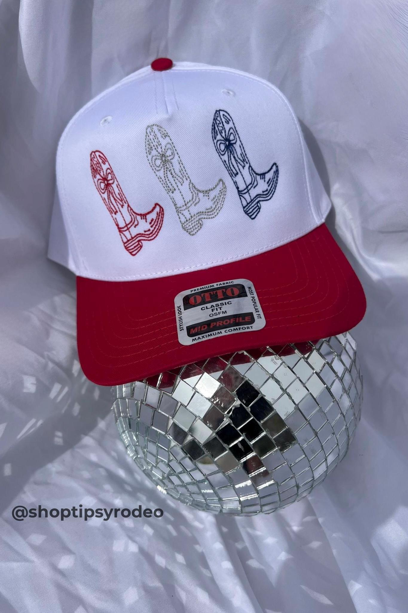 Red white and Blue Boots Hat
