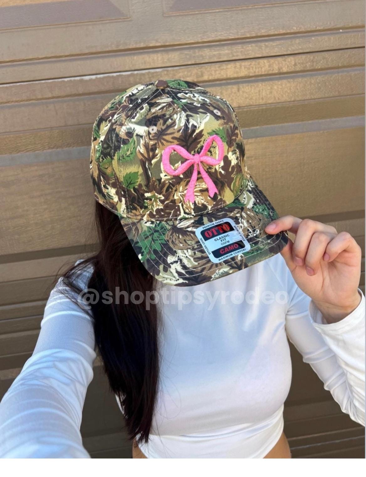 Camo Bow Embroidered Trucker Hat