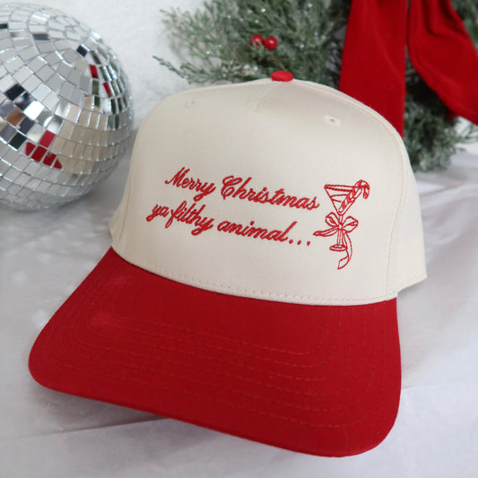 Merry Christmas Ya Filthy Animal Holiday Trucker Hat 
